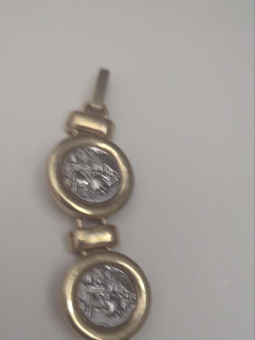 Two-Tone Coin Link Bracelet - Gold and Silver Women’s Jewelry - Picture 3 of 6